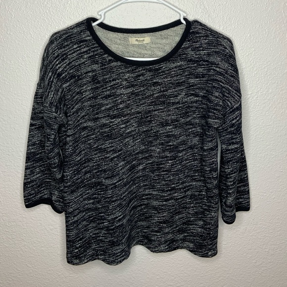 MADEWELL Black Marled Shadowtree Pullover Top sz M - Picture 6 of 7